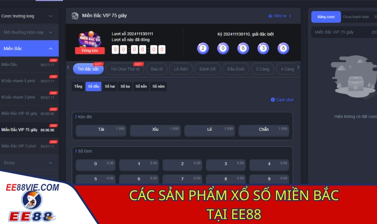 Xổ Số Miền Bắc EE88 - Cơ Hội Thắng Lớn Trong Tầm Tay 2 Các sản phẩm xổ số miền Bắc đang được EE88 cung cấp