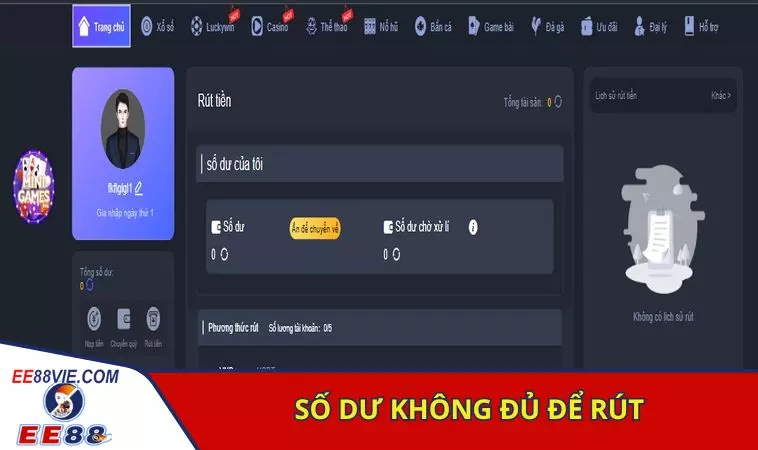 Số dư không đủ để thanh toán
